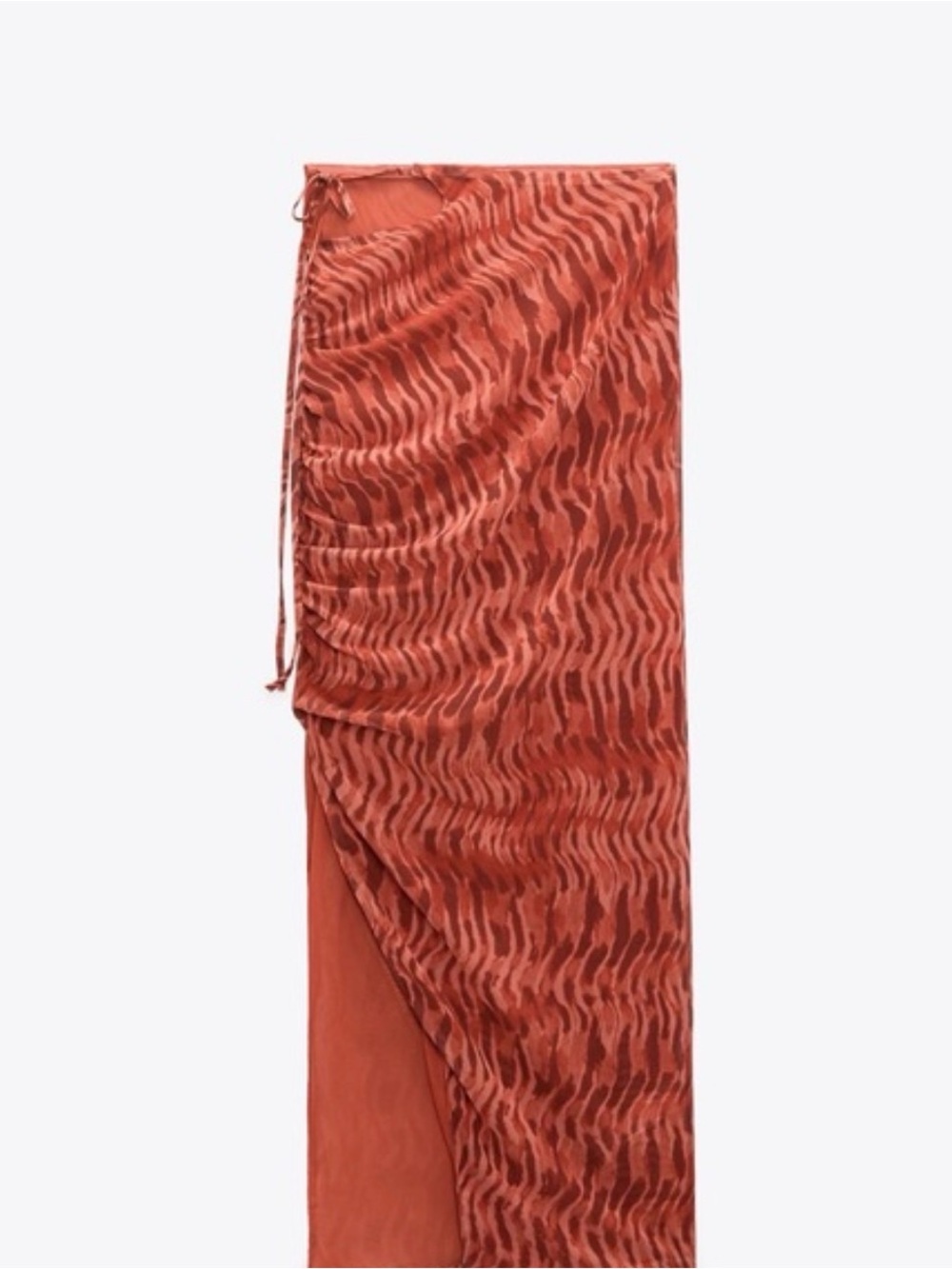 Zara tulle Ruched Midi Skirt